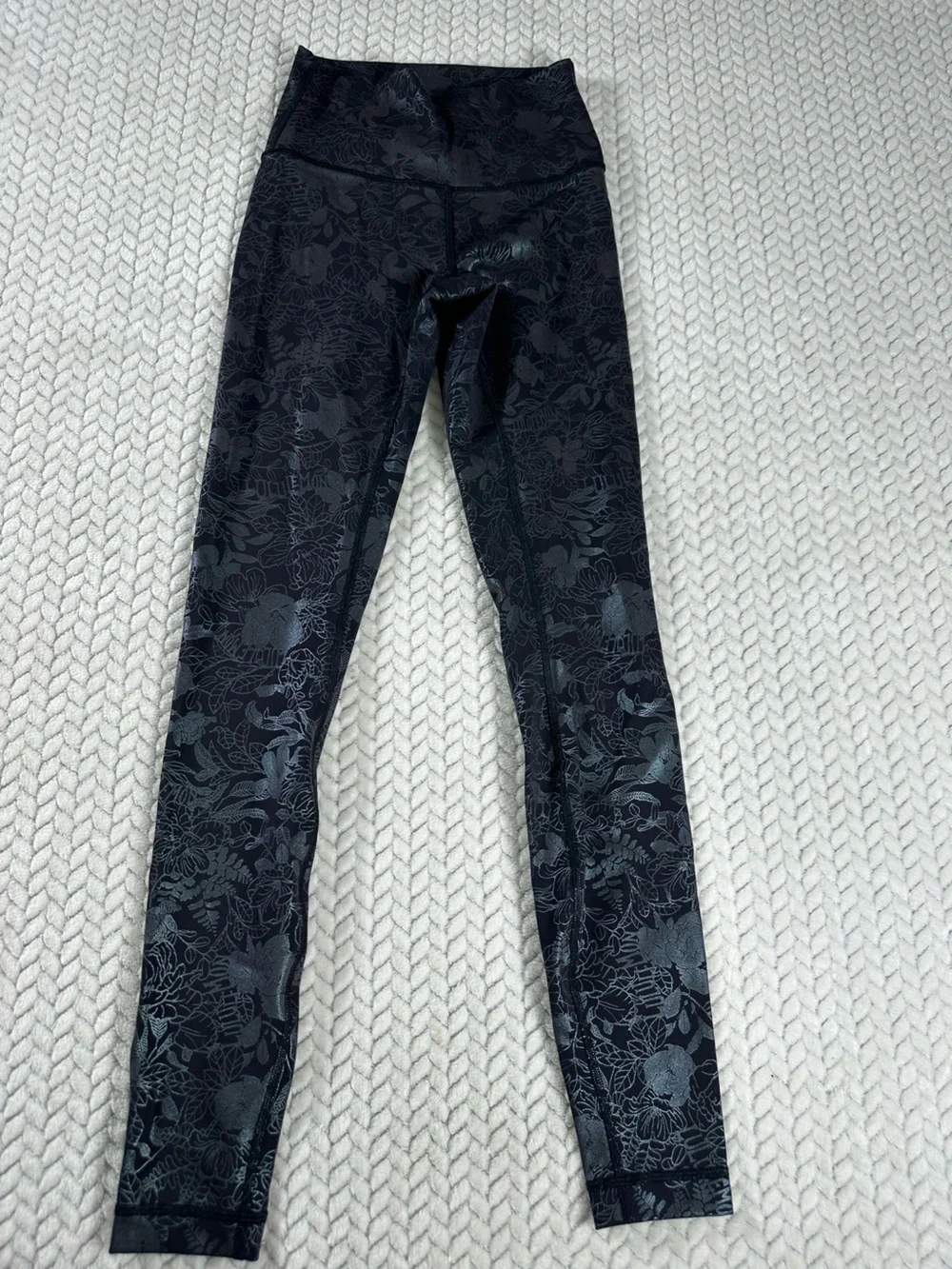 Lululemon Wunder Under High-Rise Tight Women's 2 Flourish Black Foil Ankle